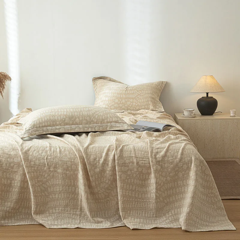 Luxury Cotton and Linen Bed Sheet Sets High Quality Skin Friendly Flat Sheet 2 Pillowcases for All Seasons Queen King Bedclothes