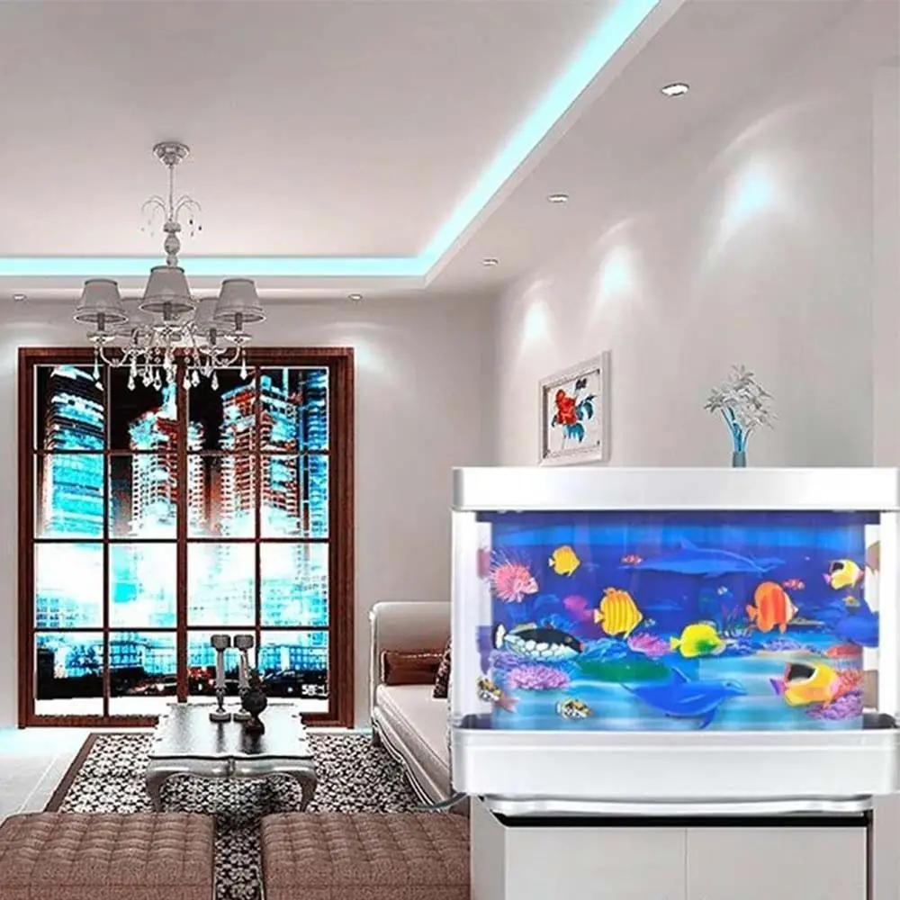 Virtual Ocean Dynamic Simulation Ornamental Fish Lamp Waterproof With Switch Artificial Fish Tank Lamp Cute Plastic