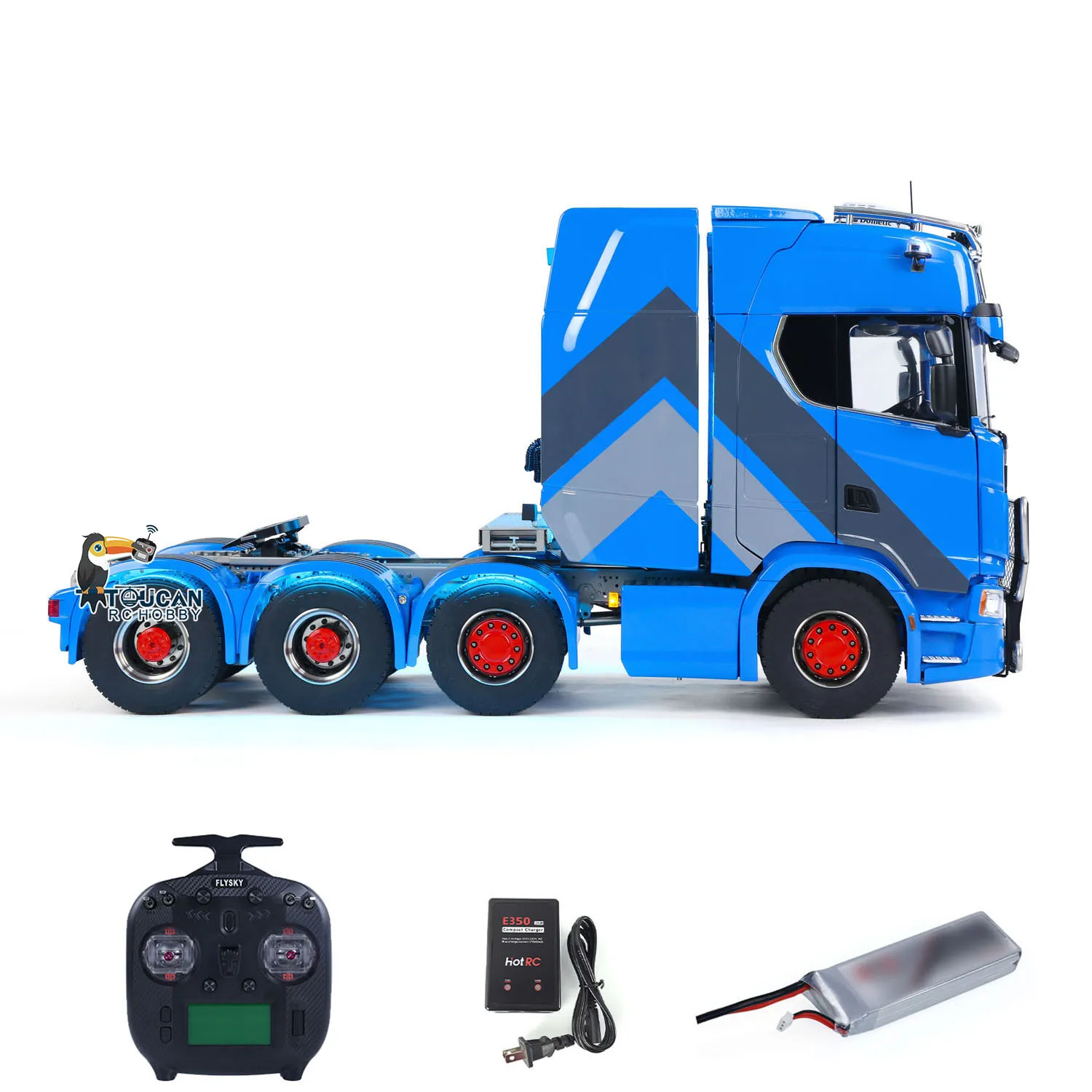 1/14 8x8 770S RC Tractor Truck Metal Chassis Remote Control Lorry ST8 Battery Remote Control Painted Sound Light Smoke Unit Toy