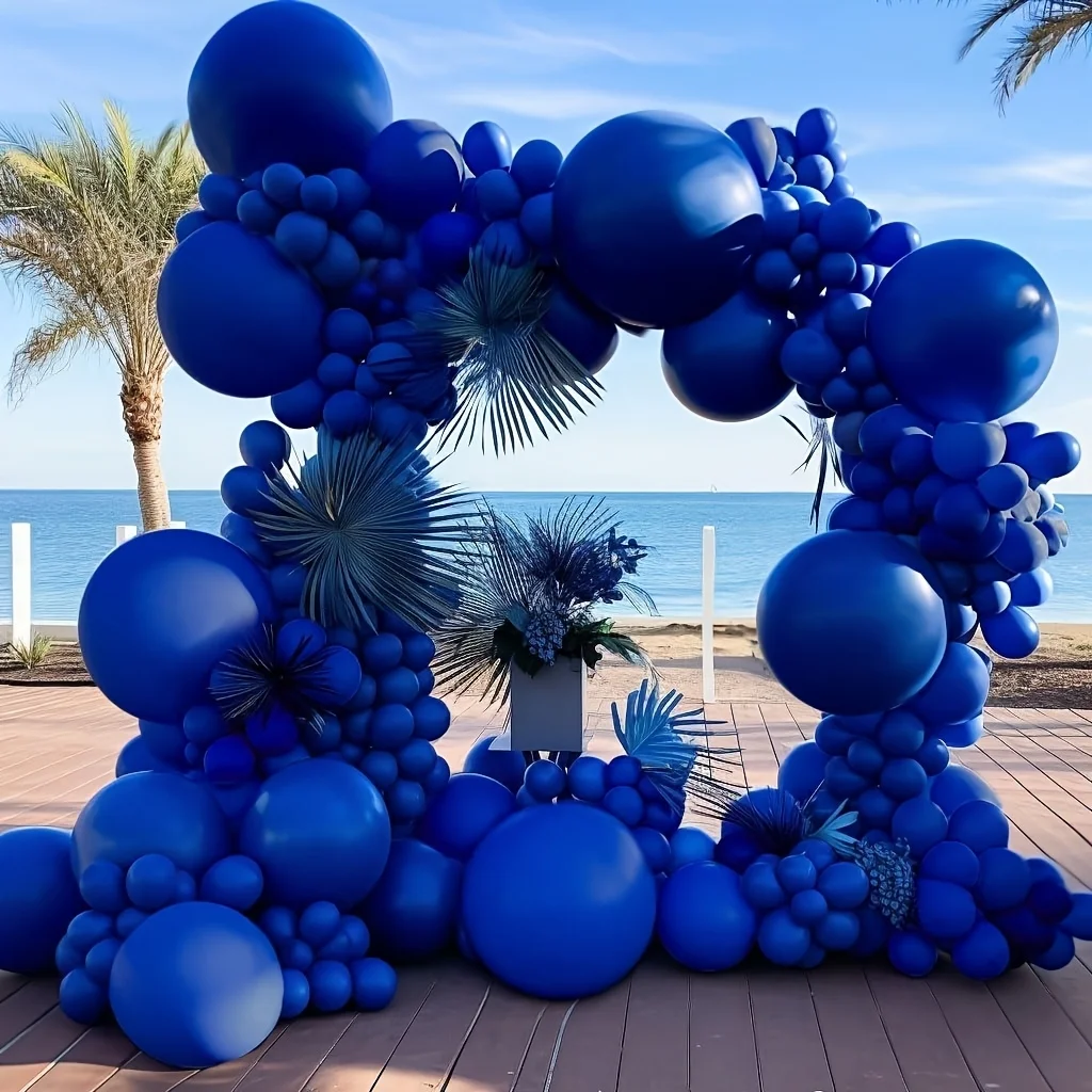 126 pçs azul real balões arco guirlanda kit para casamento chuveiros de noiva festa de aniversário formatura celebração decoração