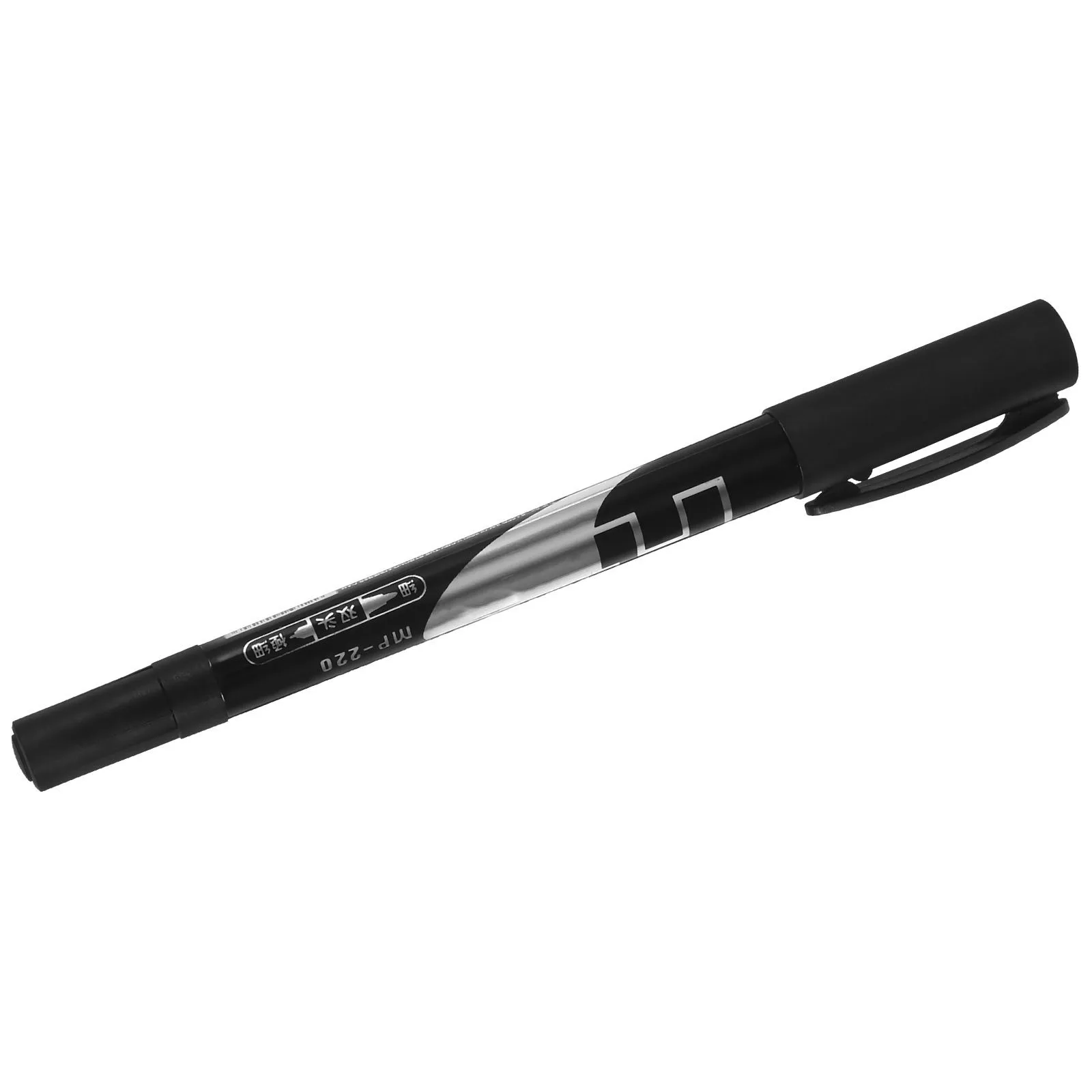 

Двусторонняя портативная маркировочная ручка с черными чернилами, пластиковый зажим, быстросохнущий для домашнего офиса, школы, письма на стекле, пластика