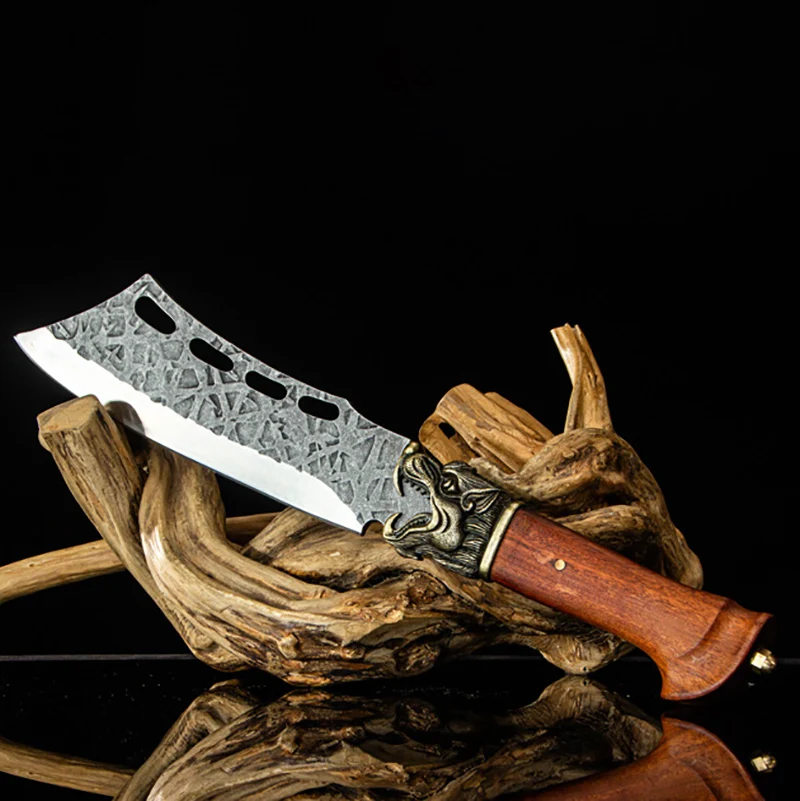 

Longquan Kitchen Knife 7Cr17MoV Steel Cleaver Machete Hatchet Chop Bone Wood Chopper Knife Handmade Forged Messer Cooking Tools