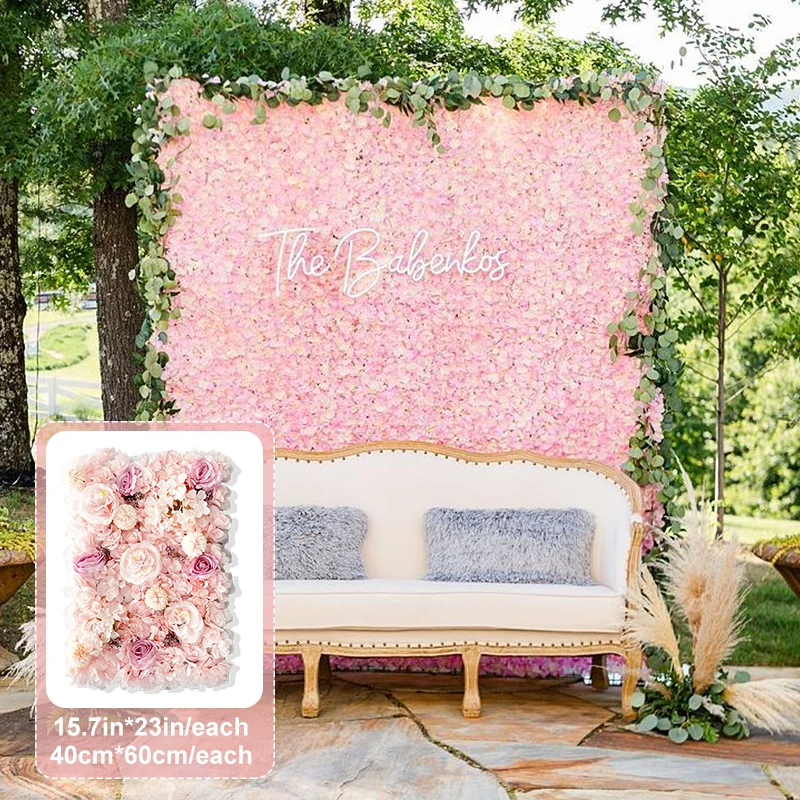 Artificial Flower Wall Panel 3D Backdrop Wall Wedding Decoration Silk Rose Flowers for Home Party Baby Shower Outdoor Decor