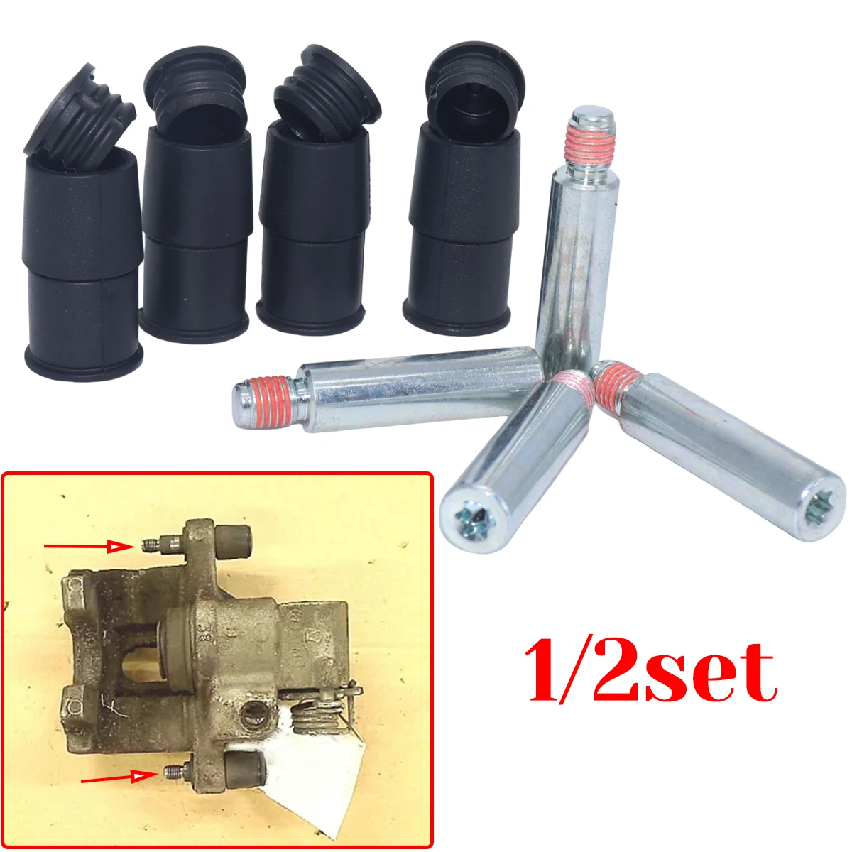 

Rear Brake Caliper Slider Guide Pin Bolt Kits for BMW 1 Series E81 2006 -2011 Left Right Disc Housing Sleeve Bushing Boot Seal