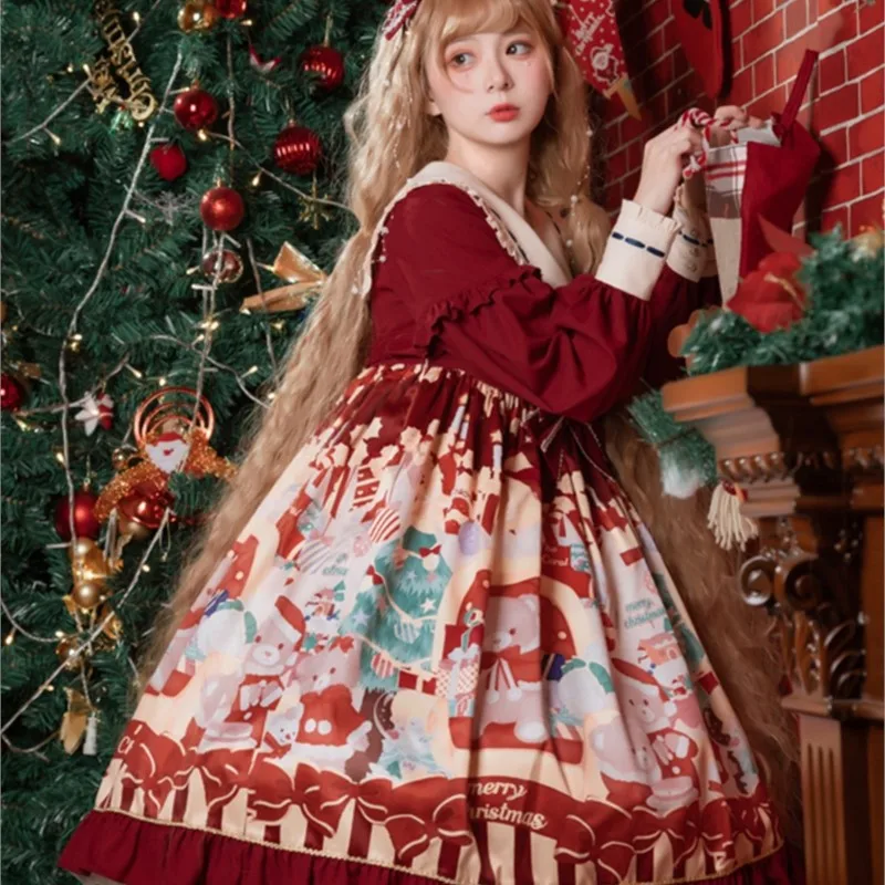 

Christmas Sweet Series Cute High Waist Dress New