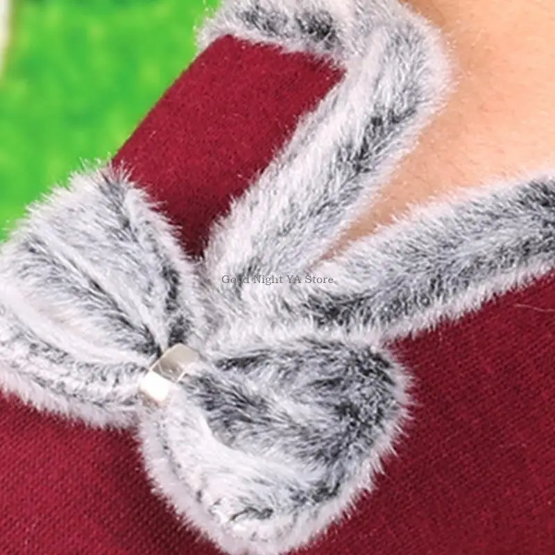 

Trendy Warm Bowknot Gloves Thicken Stylish Mitten Gloves for Cold Weather Christmas Winter Cycling Skiing Climbing