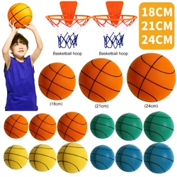 18/21/24CM Kids Bouncing Mute Ball Indoor Silent Foam Basketball High-Resilience Air Bounce Basketball Christmas gift for Kids