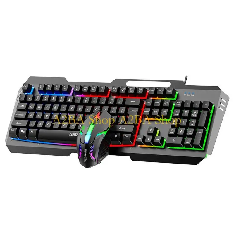 A2BA DS600 Corded Gaming Keyboard 104key With Metal Panel 19 Anti Ghosting For PC Laptop