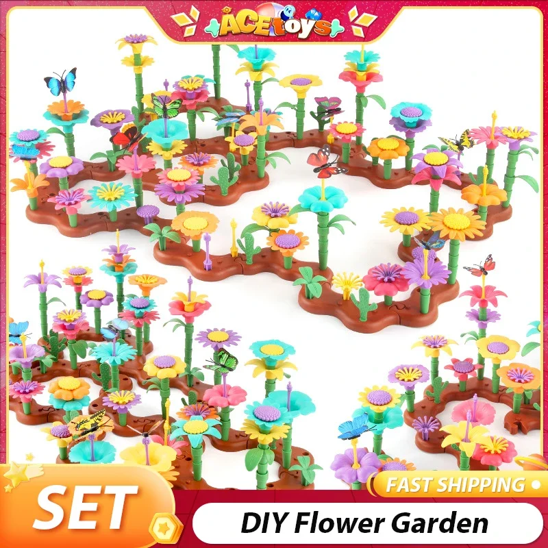 

DIY игрушки для цветочного сада, упражнения, практические навыки, креативный дом, играющий, образовательная цветочная композиция для девочек, строительные блоки