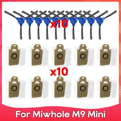 Miwhole M9 Mini 로봇 청소기, 회전 사이드 브러시, 먼지 봉투, 교체 부품 및 액세서리에 호환됩니다.