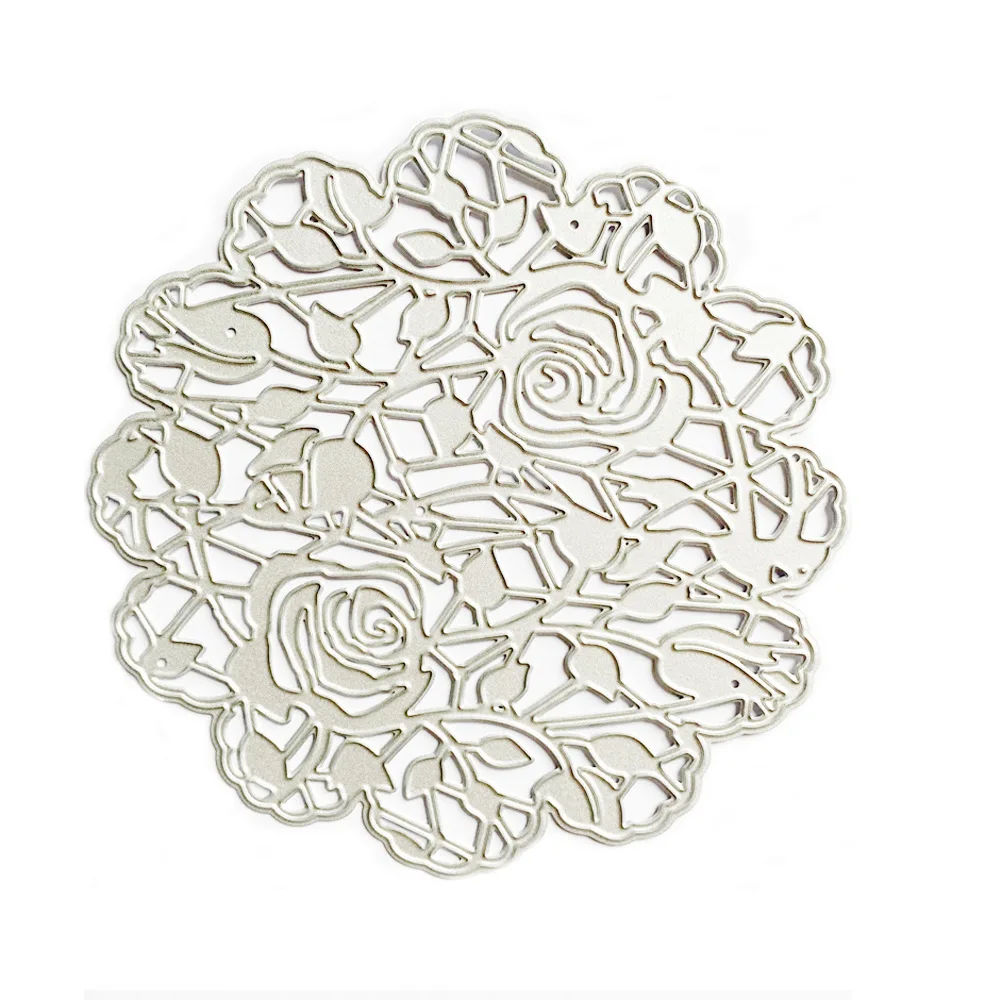 2024 New Metal Cutting Dies Round Rose Fancy Lace DIY Scrapbooking Photo Album Decorative Embossing Paper Card Crafts Cutting