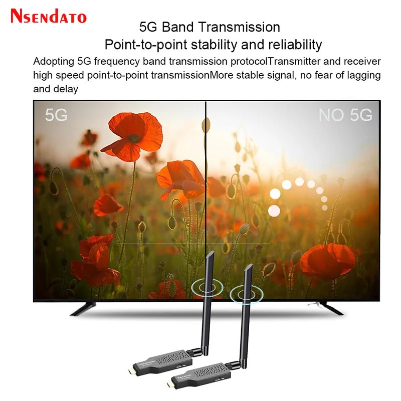 1080P HDMI 무선 비디오 송신기 및 리시버, PS4 카메라 노트북 PC TV 모니터용 무선 HDMI 익스텐더, 50m