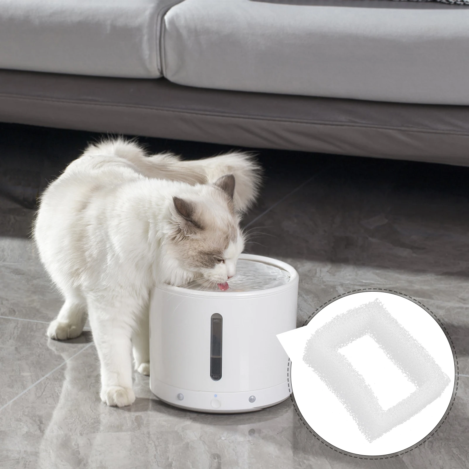 

12 Pcs Filter Sponge Water Dispenser Pet Waterer Drinking Fountain Cat White Filtering Mat Car Water Pets Supplies Bowl