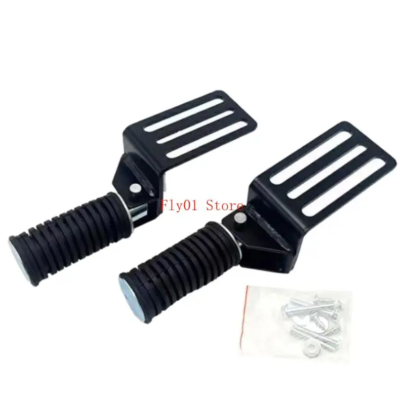 Motorcycle Footpeg Foldable Design Heavy Duty Iron Build Slip Resistant Texture Universal Compatibility