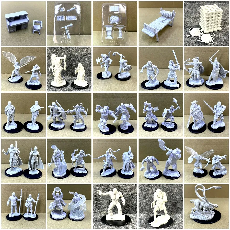 Lot Orcs Knights Goliath Barbarian Elf Sorcerer Dward Knights Dragon Miniatures Table Top Board Game Thumbnails Role Playing Toy