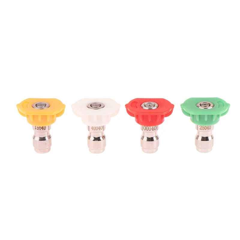 빠른 연결 정원 청소 고압 세차 스프레이 깍지, 0 15 25 40 도 급수 비누 깍지 팁, 1/4 인치, 5 개