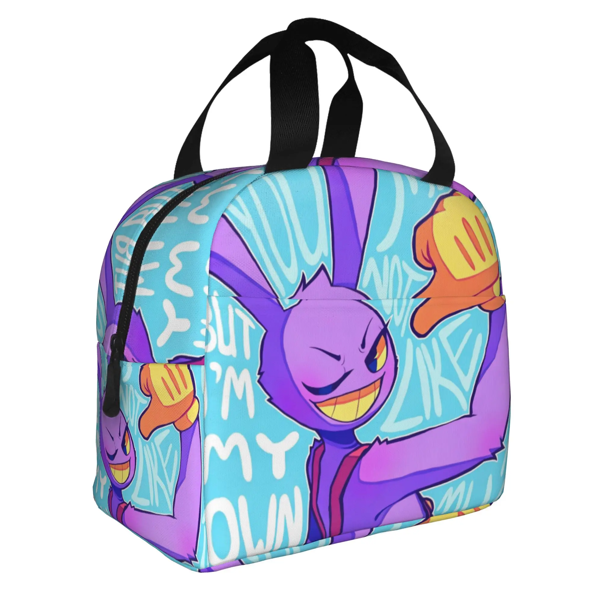 Jax D-Digitals Circus Insulated Lunch Bag for Women Portable Black Humor Anime Thermal Cooler Bento Box Office Work School