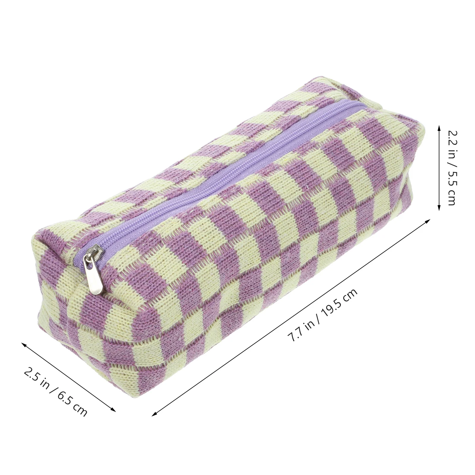 

Checkered Pencil Bag Small Size Large Capacity Lightweight Stationery Organizer Case For Student Artist Drawing Tools Zipper