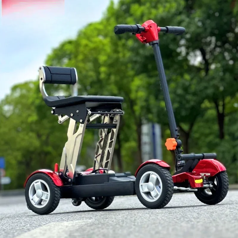 Elderly electric scooter four-wheel folding travel portable small elderly disabled battery car