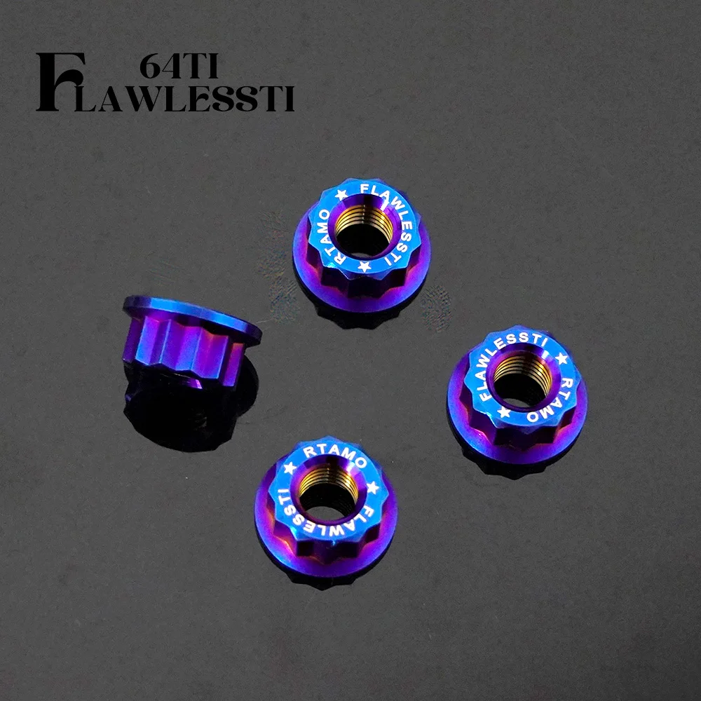 FLAWLESSTI M8 M10 Gr5 Titanium Nut Lever Shock Sprocket Nut For Honda Wave 125i Yamaha Xmax 300 Tmax 560 Kawasaki