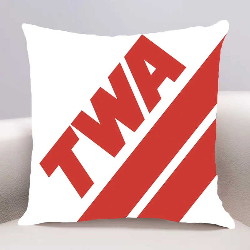 Twa Trans World Airlines Cushion Cover for Sofa Pillow Case Cover Seat Car Throw Pillowcase 45X45cm For Home Decorative 138