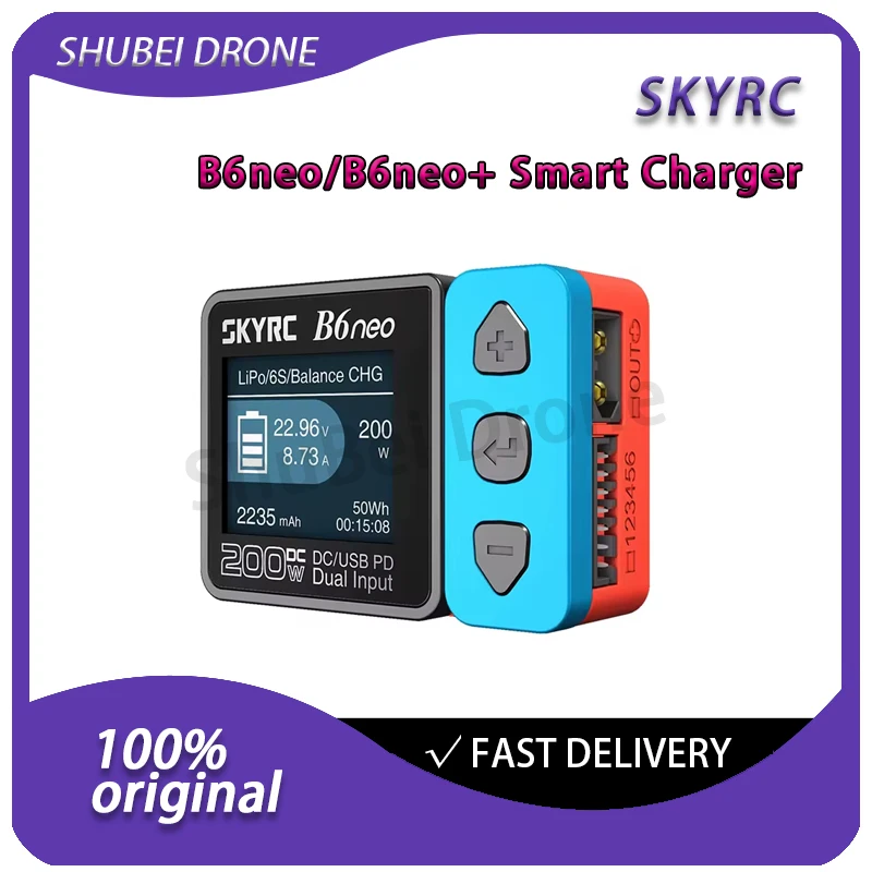 

Зарядное устройство SKYRC B6neo B6neo+ Smart, 200 Вт, с функцией разрядки, 80 Вт PD, портативное, для LiPo/LiFe/LiHV/NiMH аккумуляторов 1-6S