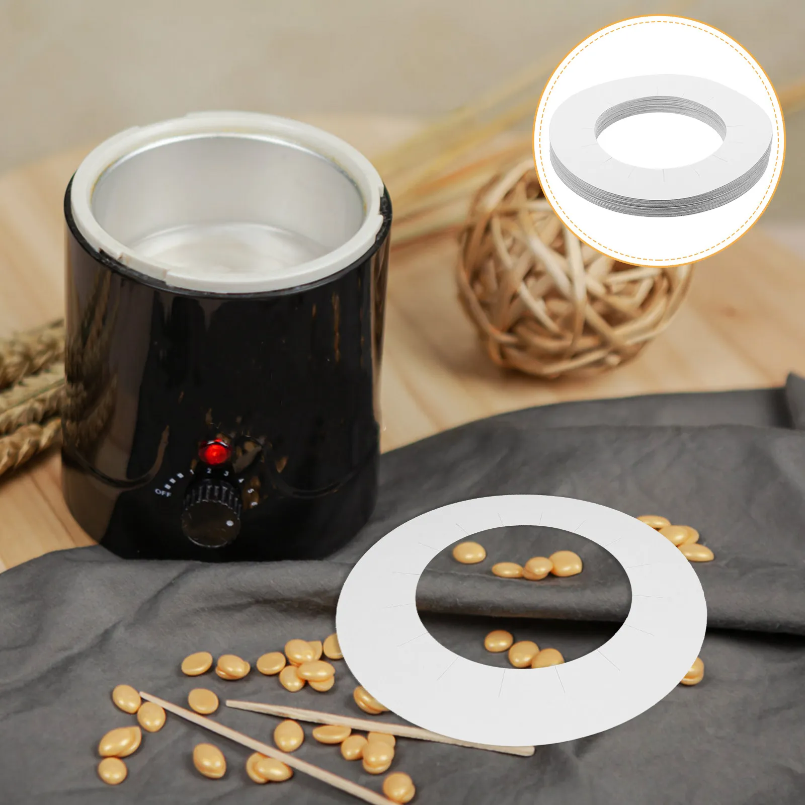 

50 шт. защитных бумажных подушечек для восковых аппаратов, универсальные кольца-прокладки для восковых плавильных аппаратов, защита от проливания, одноразовые расходные материалы для воскования