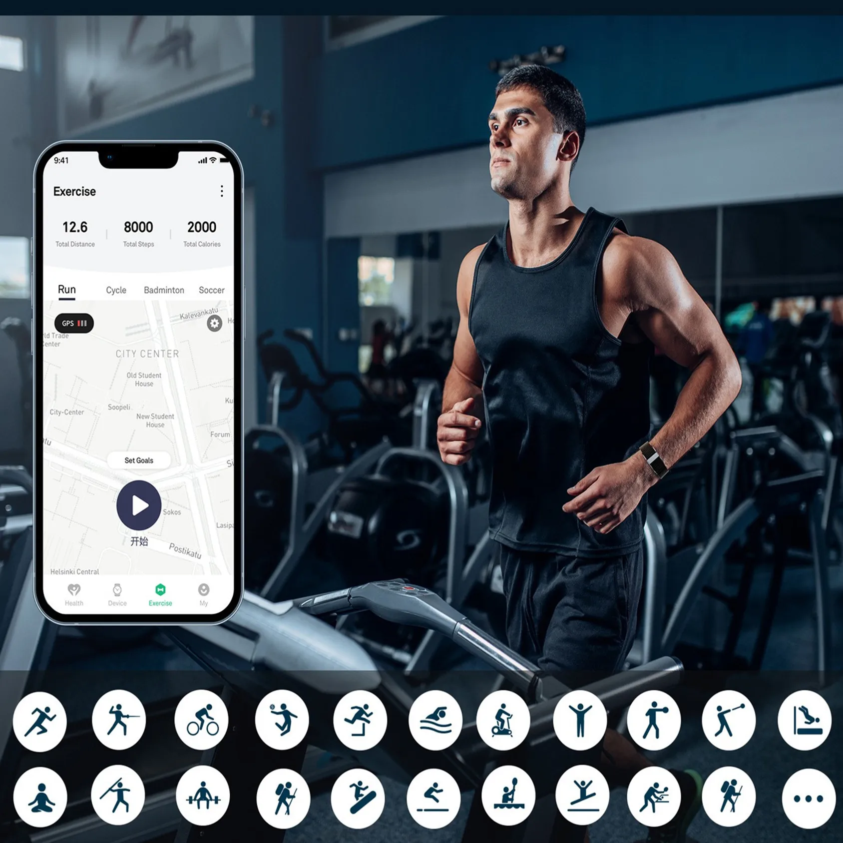 مقاوم للماء الذكية معصمه APP في الوقت الحقيقي رصد معدل ضربات القلب الصحة الرياضة جهاز تعقب للياقة البدنية طويلة التحمل سوار ساعة نمط