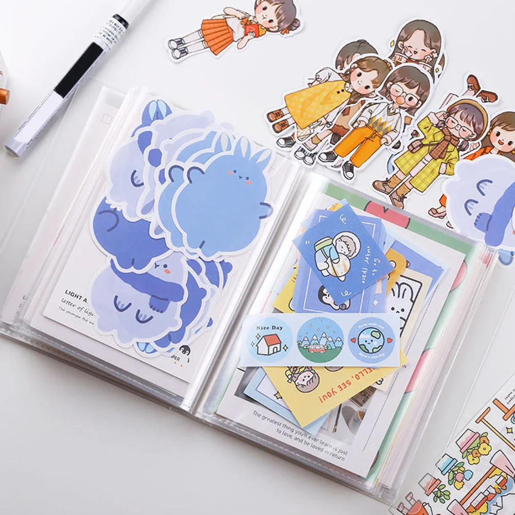 2 قطعة ألبوم صور A6 إعادة تعبئة صفحات كتاب صور بلاستيكي شفاف مقاوم للماء تخزين بطاقة الائتمان على المدى الطويل #3