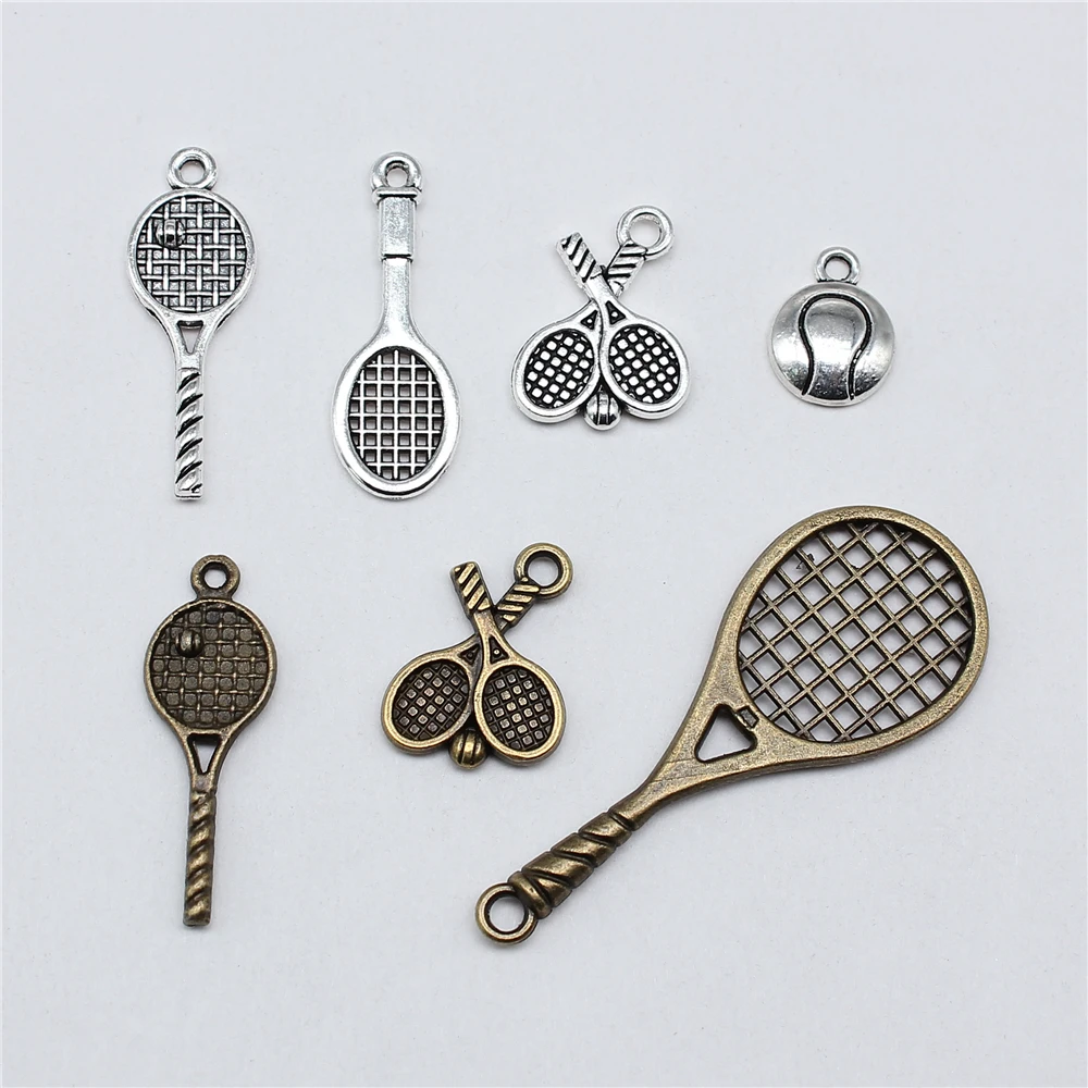 20pcs Sport CharmsTennis Charms Tennis Racket Charms For Jewelry Making Pendants DIY Crafts Making Findings Handmade Jewelry