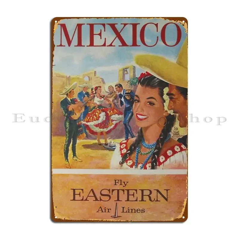 Mexico Retro Vintage Travel Poster Metal Sign Plaques Designs Pub Garage Mural Party Tin Sign Poster
