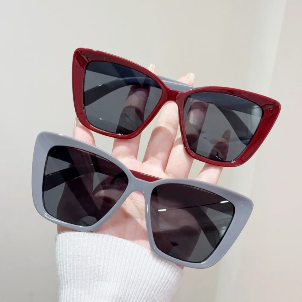 Trendy Large Frame Cat Eye Sunglasses For Women Men Retro Square Sun Glasses UV400 Protection Shades Fashion Driving Eyewear