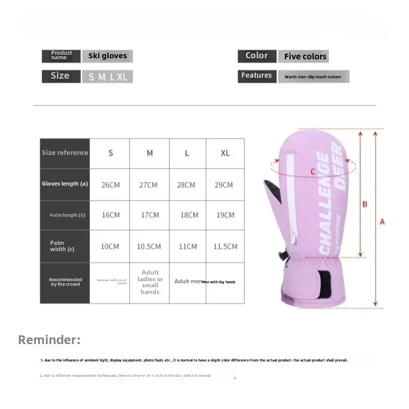 Inverno snowboard luvas de esqui das mulheres dos homens quentes mais veludo antiderrapante tela de toque esportes ao ar livre motocicleta ciclismo luvas de esqui