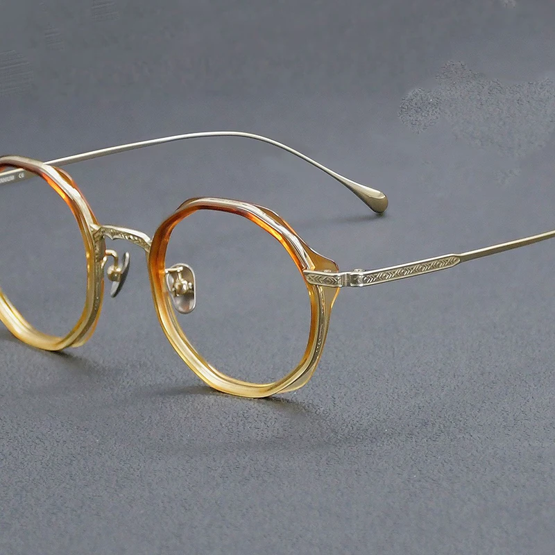 

Japanese Handicrafts Production Pure Titanium Eyeglass Frames Acetate Eyeglasses Frame Men's Glasses Frames