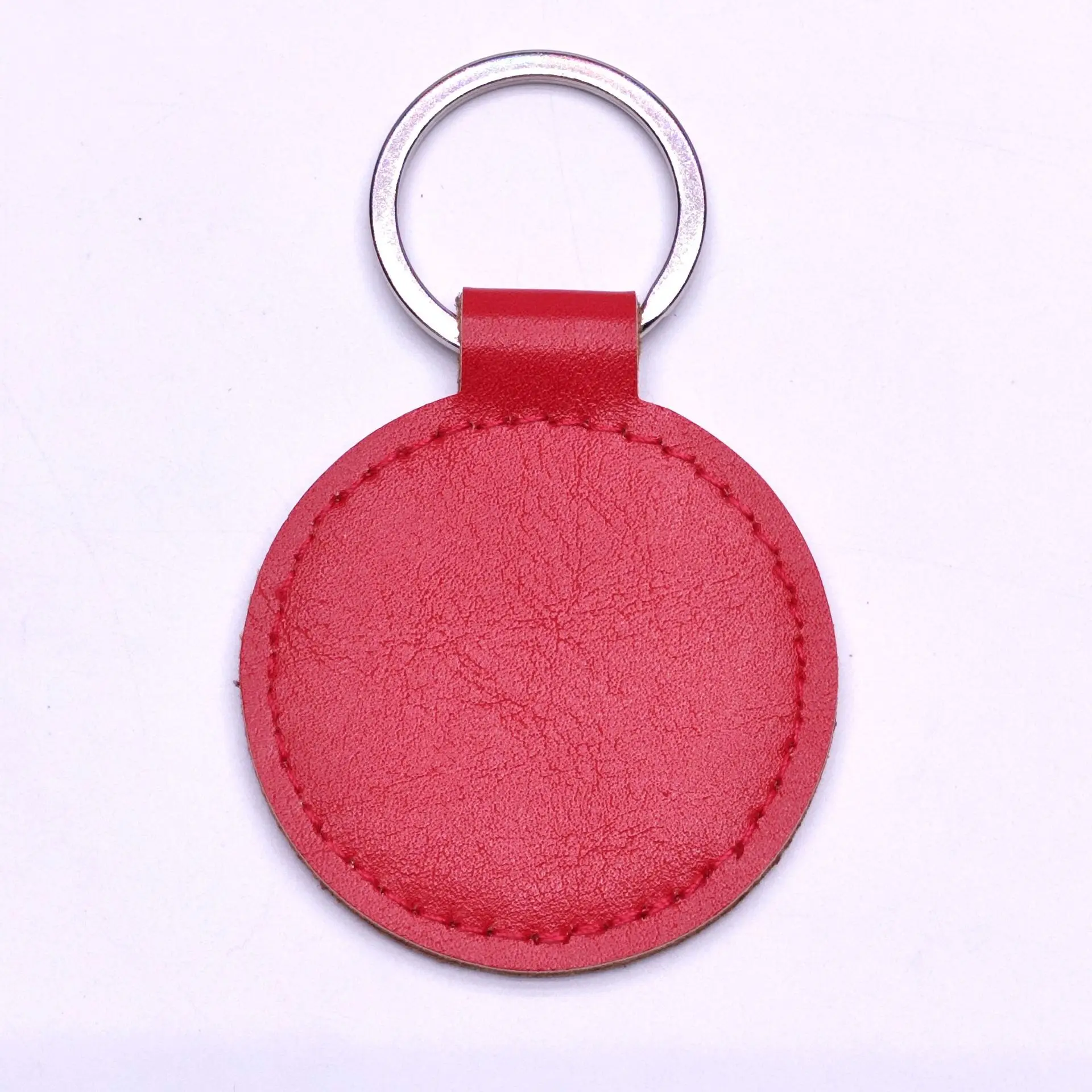 Modischer Runder Leder-Anhänger Logo Geschäftsgeschenk Rindsleder-Schlüsselanhänger PU-Schlüsselring Leder-Autoschlüsselanhänger Hängender Schlüsselanhänger für Damen und Herren – Detail 10