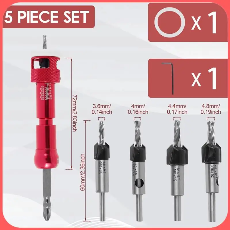 

AA89-Woodworking Counterbore Drill Step Drill Wood Self-Tapping Screw Punch Holes Drill Bit Installation Tool