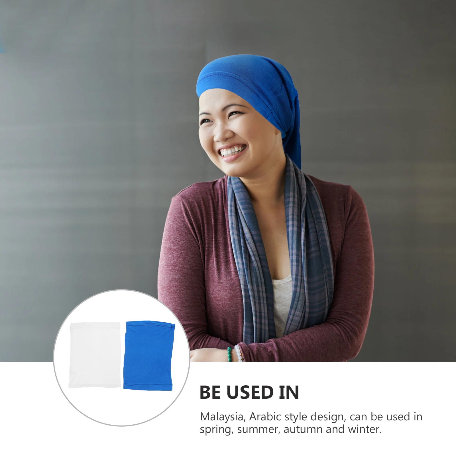 

2Pcs Under Cotton Hijab Caps Women Arab Scarves Hats Hijab Caps Breathable Under Scarf Hat Reusable Spring Winter