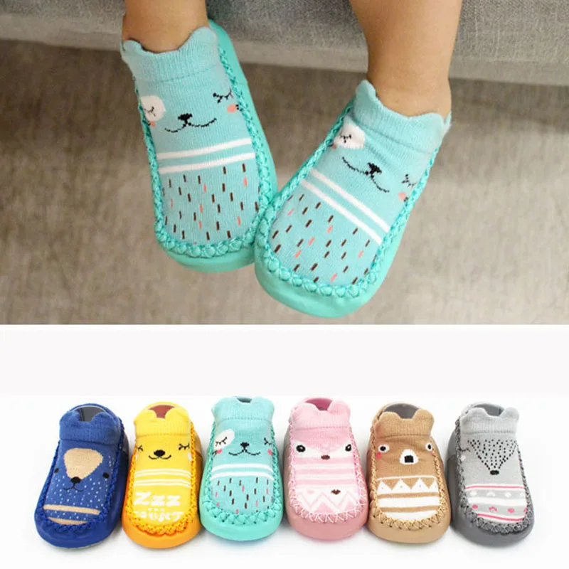 

New Born Baby Socks with Rubber Soles Infant Baby Girls Boys Shoes Spring Autumn Baby Floor Socks Anti Slip Soft Sole Sock