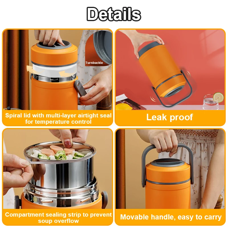 Portable USB Electric Lunch Box Stainless Steel Meal Heater 5V 12V 24V Car Truck Office Heated Bento Box Food Warmer Container