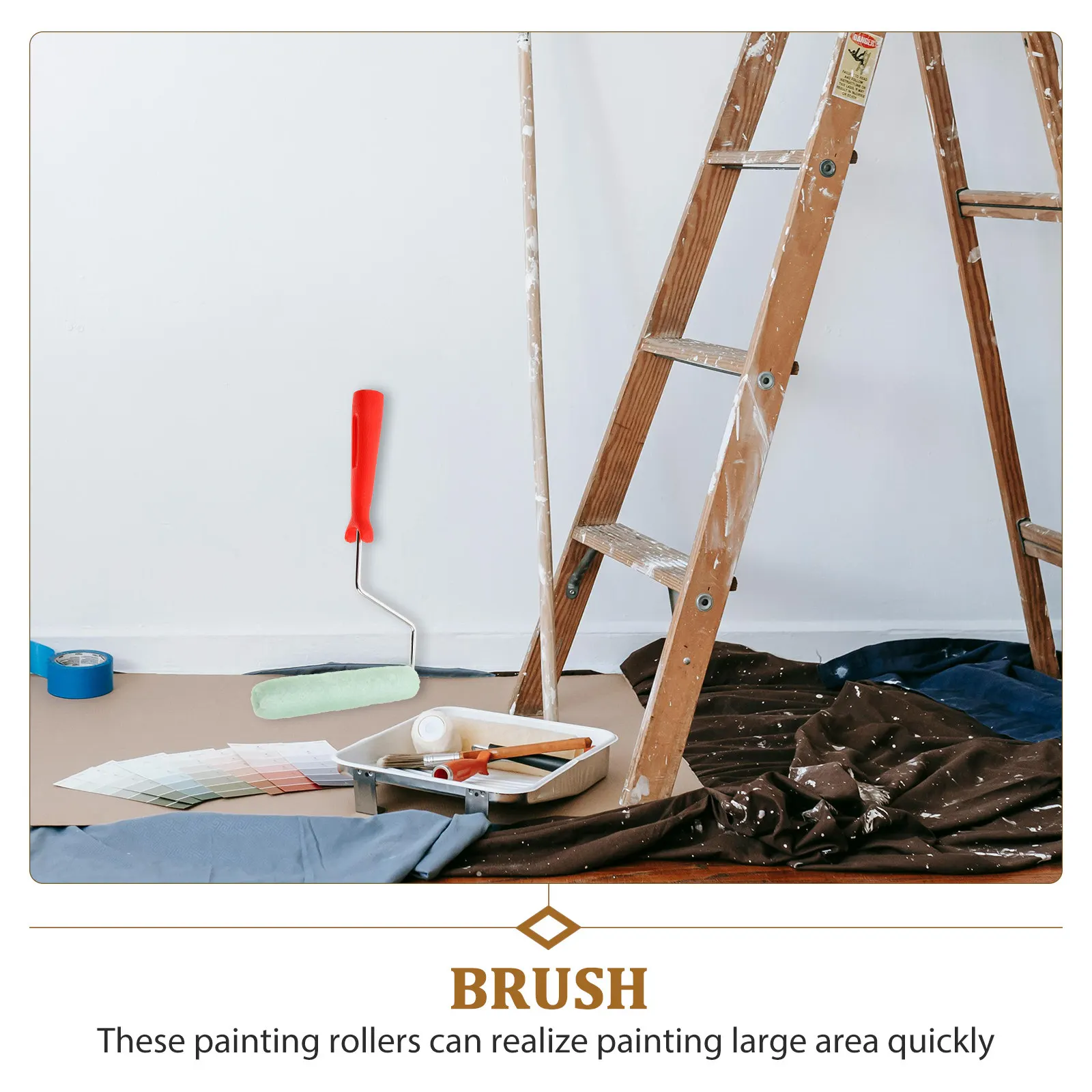 Oil Paint Roller Brush Mini Paint Roller Multi-Use for Walls Ceiling Door Frame Window Sill DIY Painting Supplies Home