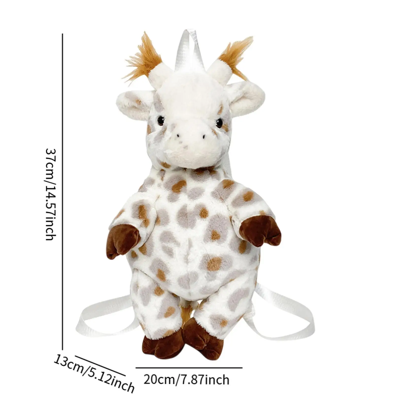 Plush Giraffe Backpack 7.87x5.12x14.57inch Women Girls Cartoon Giraffe Doll