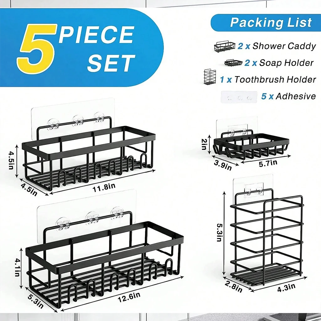 5-Piece Shower Organizer Set 2