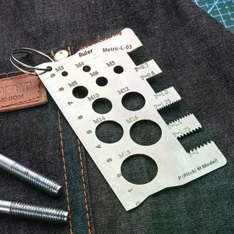 Screw Thread Pitch Gauge Ruler Measuring Tool Bolt Nut Metric Machining Threads Screw Cutting Gauge Angle Model Measuring