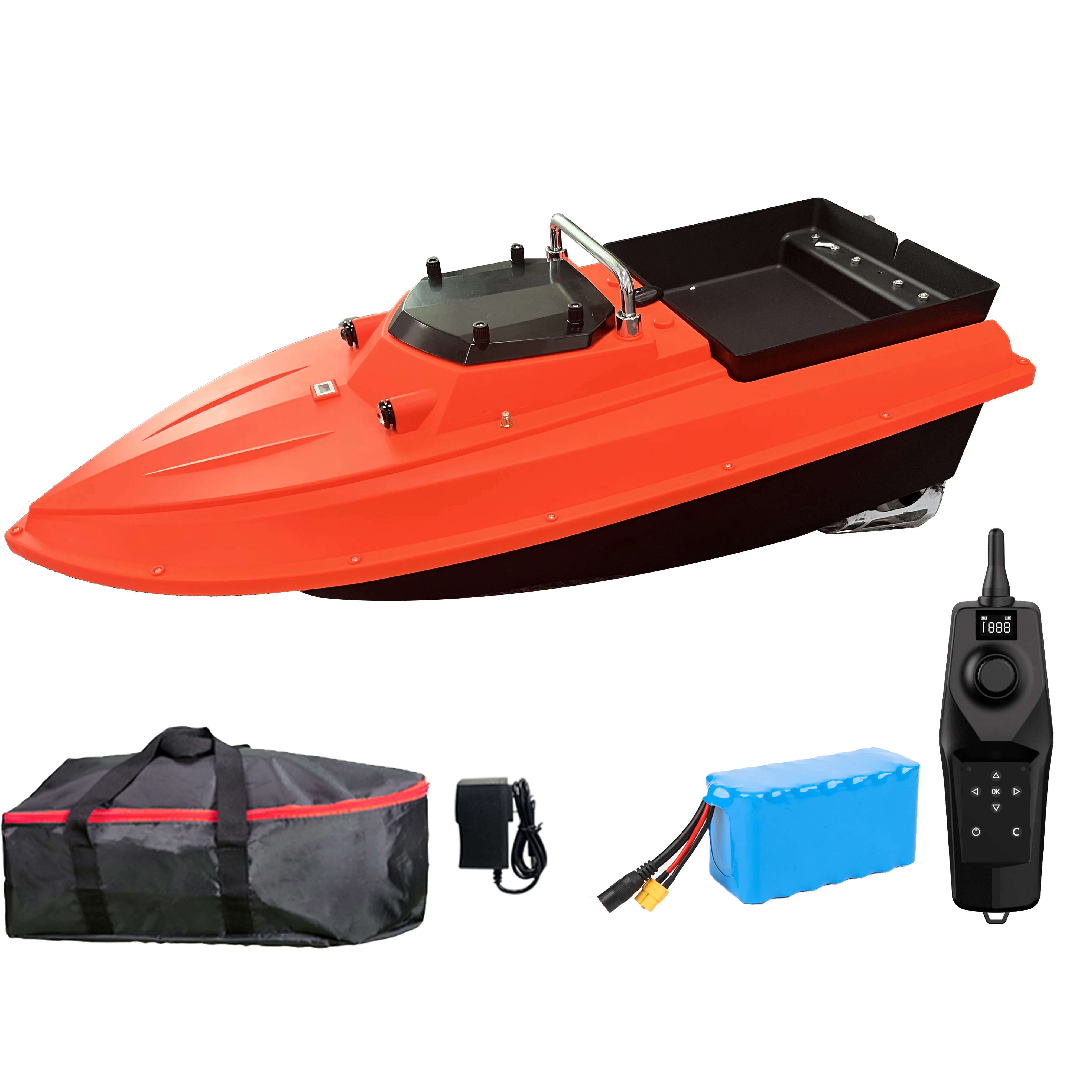 S80 Motor High Speed Saltwater RC Bait Boat for Surf Fishing with Bait Tray 22,000A Battery,IP 66 Waterproof