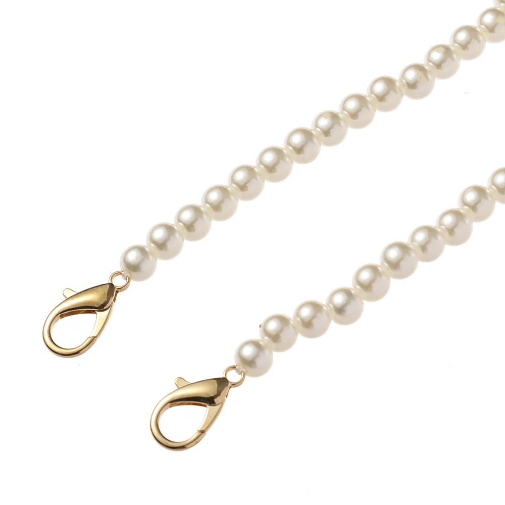 8mm Pearl Strap for Bags Handbag Handles DIY Purse Replacement Long Beaded Chain for Shoulder Bag Straps Pearl Belt