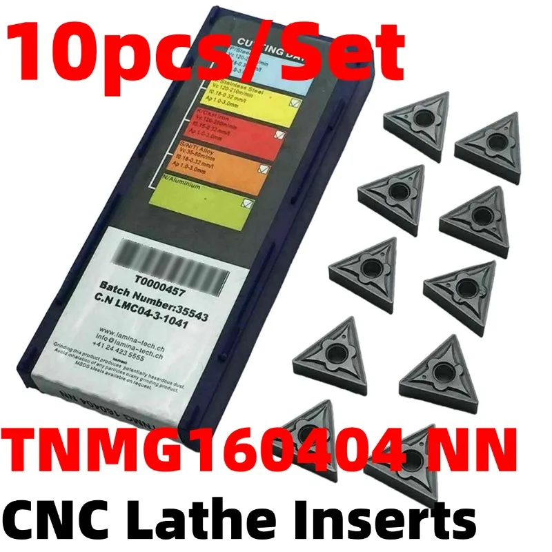 

10pcs TNMG160404 NN CNC Lathe Inserts Cutting Tools Carbide Turning Blades Set For Precision Grinding/manual Inspection