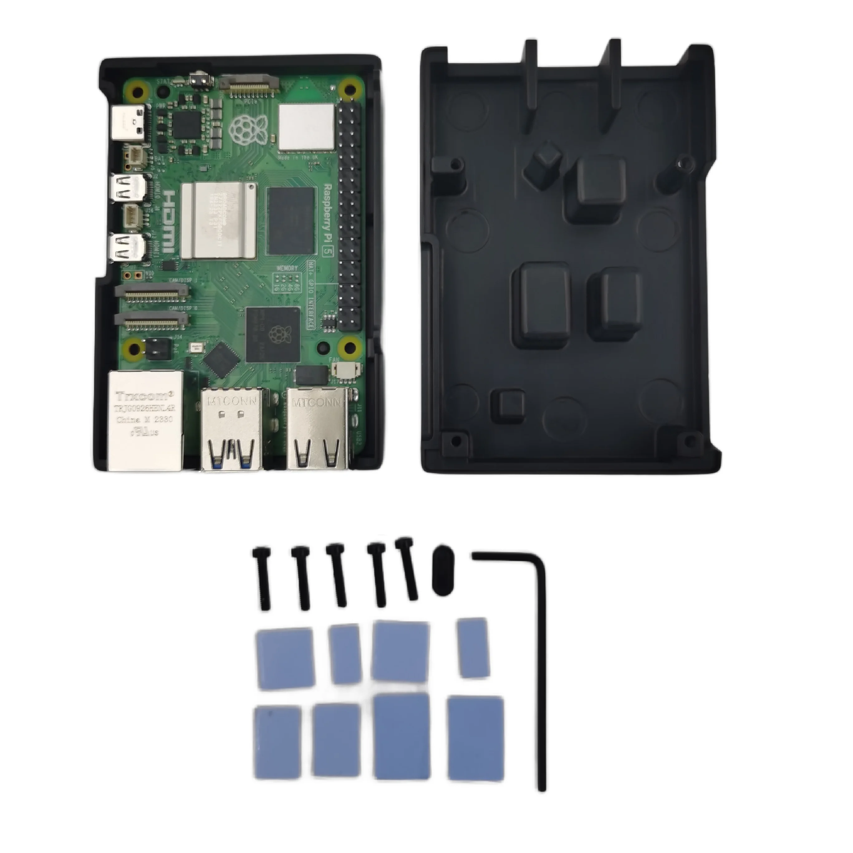 라즈베리 파이 5 세대 알루미늄 합금 쉘 마더보드, 듀얼 선풍기 냉각 보호 케이스, 금속 상자