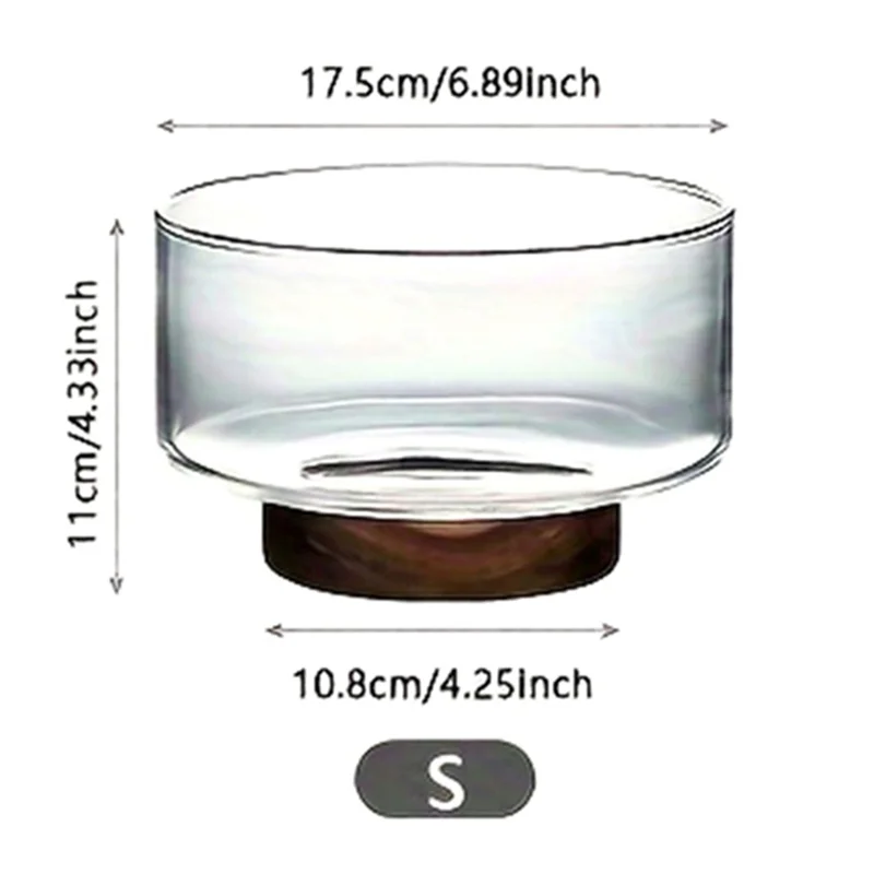 ABDJ-cuenco de fruta de vidrio, Base de madera para aperitivos, palomitas de maíz, nueces, cuencos de almacenamiento, ensaladera creativa, contenedor de aperitivos para el hogar de Navidad