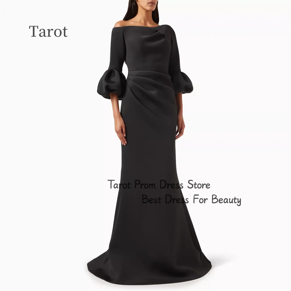 

Tarot Simple One Off Shoulder Mermaid Prom Dresses Flare Sleeves Ruffle Birthday Party Gowns Floor Length robes de soirée