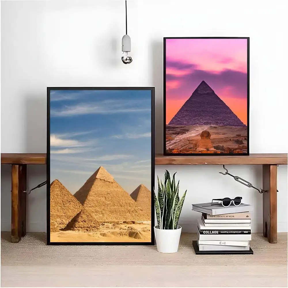 Pyramid Poster Art Sticky Wall Waterproof Home Living Room Bedroom Bar Aesthetic Decoration